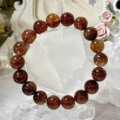 ブラウンルチル 13mm 天然石ブレスレット ブラウンルチル 13mm 天然石ブレスレット ☆ 【ルチルクォーツ