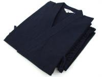 紬(つむぎ)織り 作務衣 濃紺 男性用 サイズ：M/L/LL