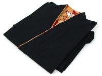 女性用 紬織り作務衣（さむえ） 黒 綿１００％ サイズ：M/L