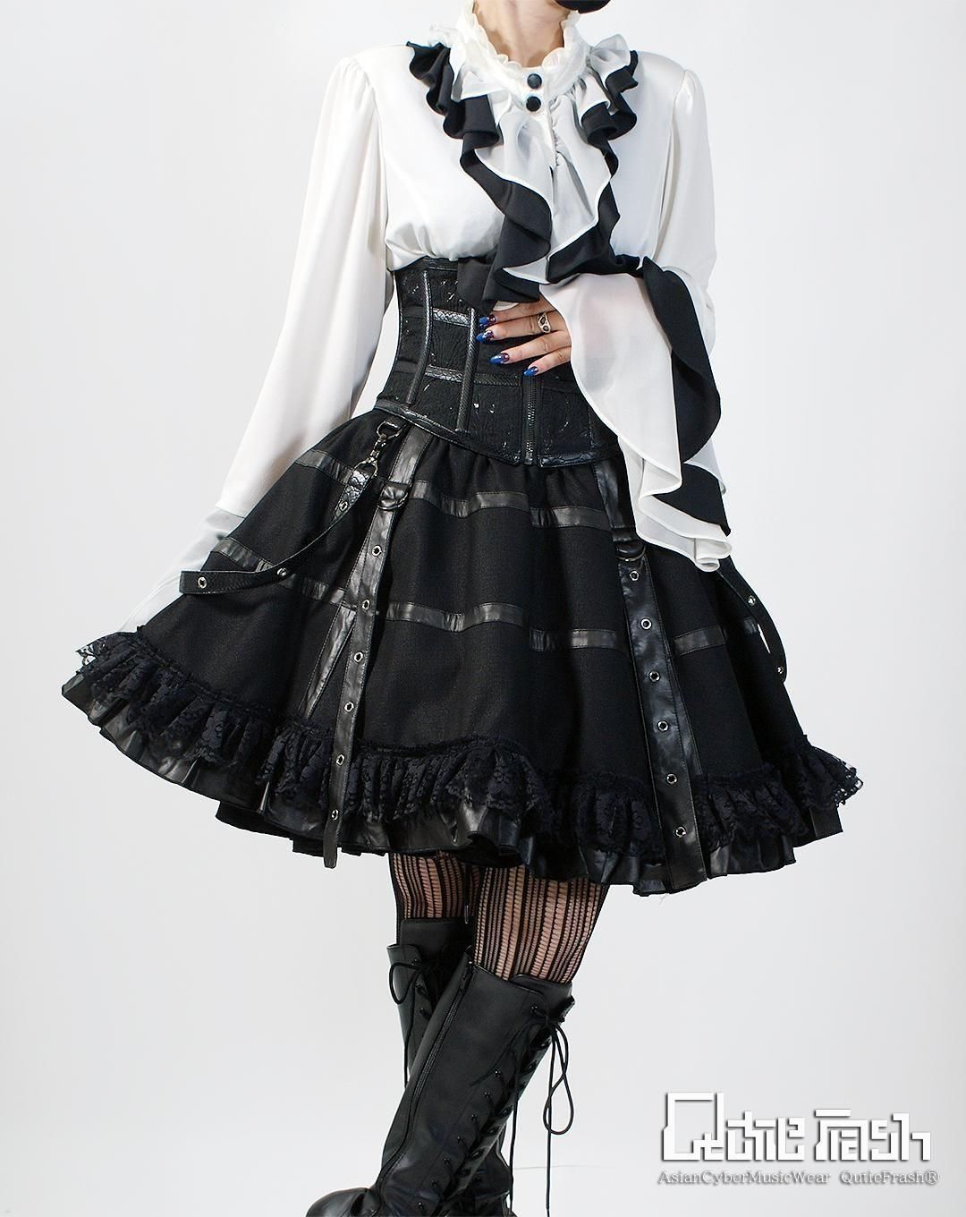 Amazon.co.jp: mecaponn パニエ 白 黒 ドレス スカート チュチュ