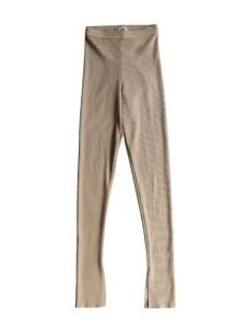 AURALEE women'sHIGH GAUGE RIB SLIT TIGHTS (KHAKI BEIGE)