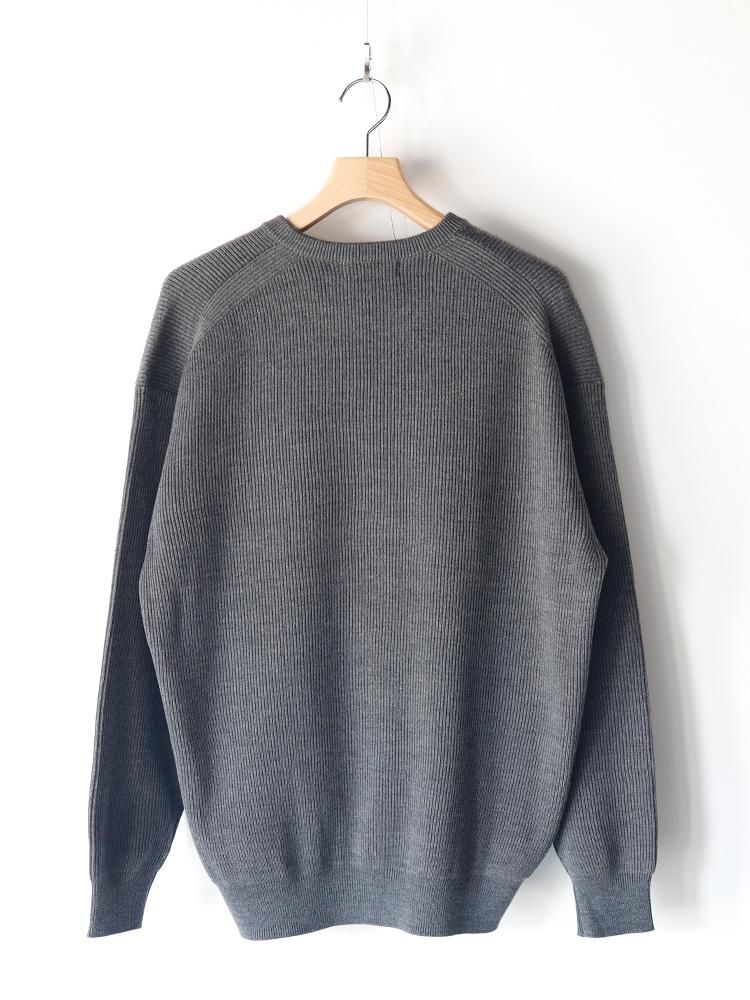 Graphpaper / HIGH DENSITY CREW NECK KNIT (GRAY) - TROUPE