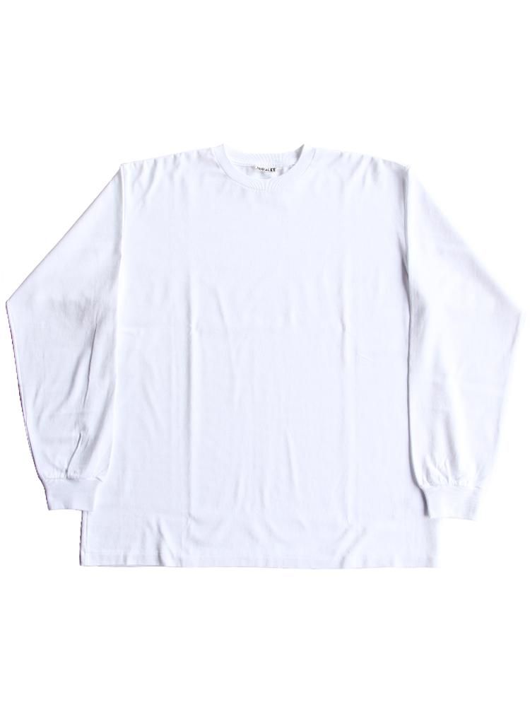 AURALEE men's / LUSTER PLAITING L/S TEE (WHITE) - TROUPE