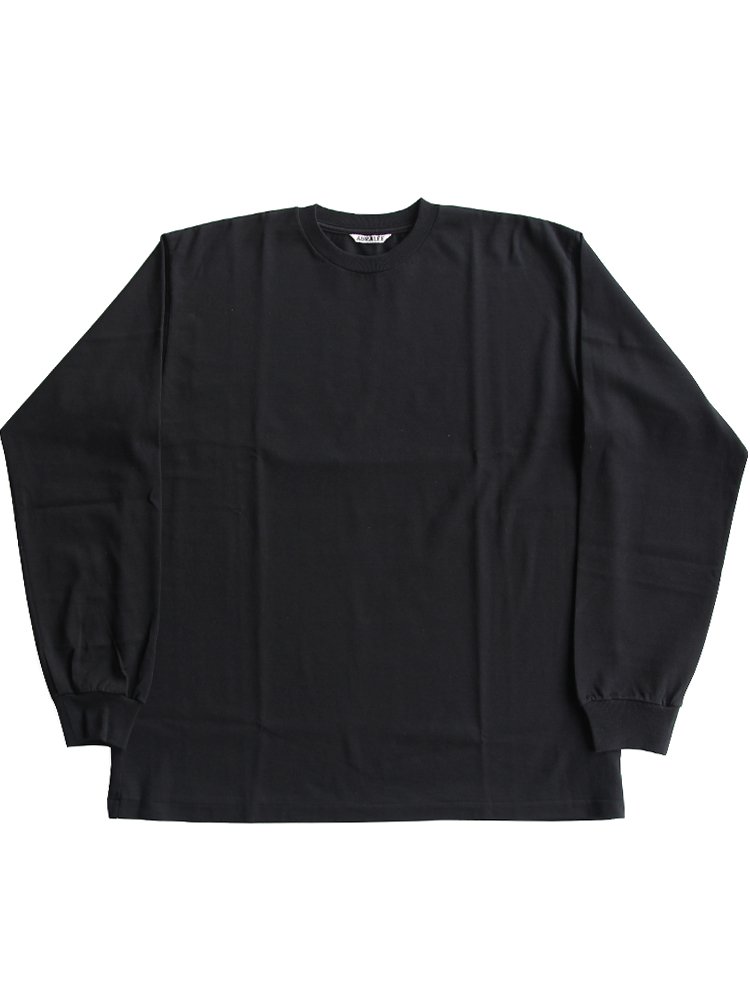 AURALEE men's / LUSTER PLAITING L/S TEE (BLACK) - TROUPE ONLINE