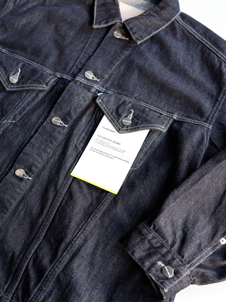 Graphpaper】COLORFAST DENIM TRUCKER JACKET (NAVY) - TROUPE ONLINE