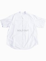 【Graphpaper】BROAD S/S OVERSIZED BAND COLLAR SHIRT (WHITE)