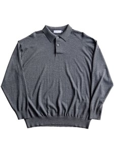 【Graphpaper】HIGH GAUGE KNIT OVERSIZED L/S POLO (C.GRAY)