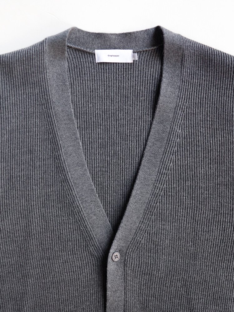 Graphpaper】HIGH DENSITY KNIT CARDIGAN (GRAY) - TROUPE ONLINE SHOP