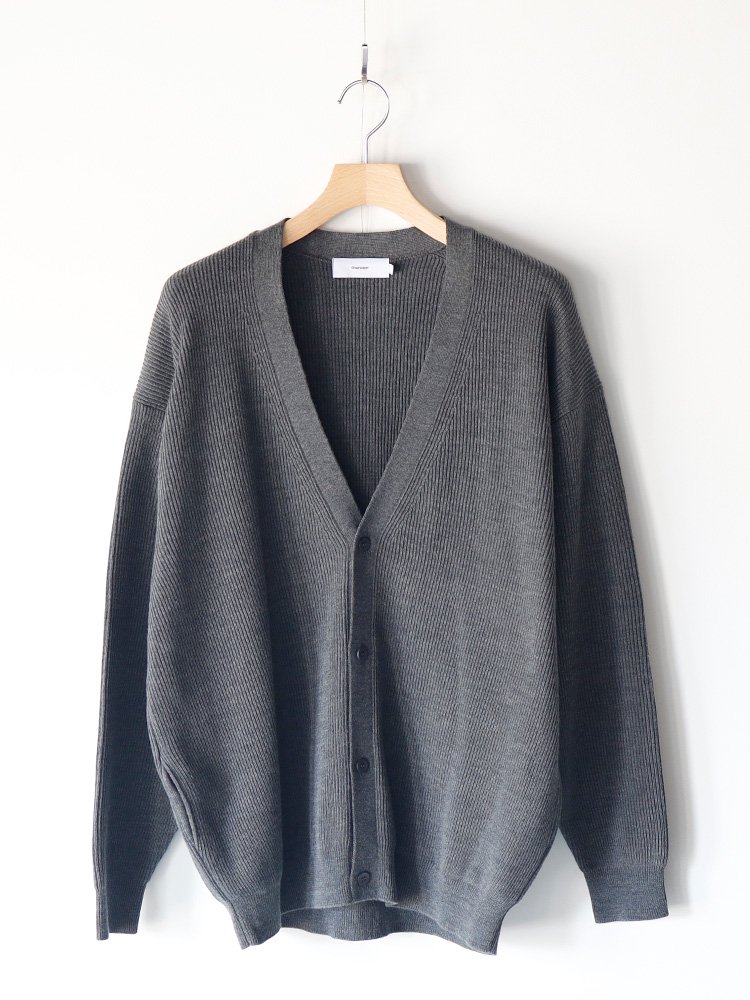 Graphpaper】HIGH DENSITY KNIT CARDIGAN (GRAY) - TROUPE ONLINE SHOP