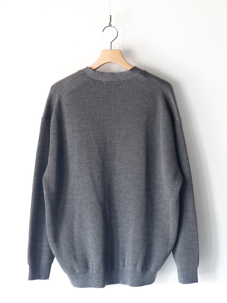 Graphpaper】HIGH DENSITY KNIT CARDIGAN (GRAY) - TROUPE ONLINE SHOP