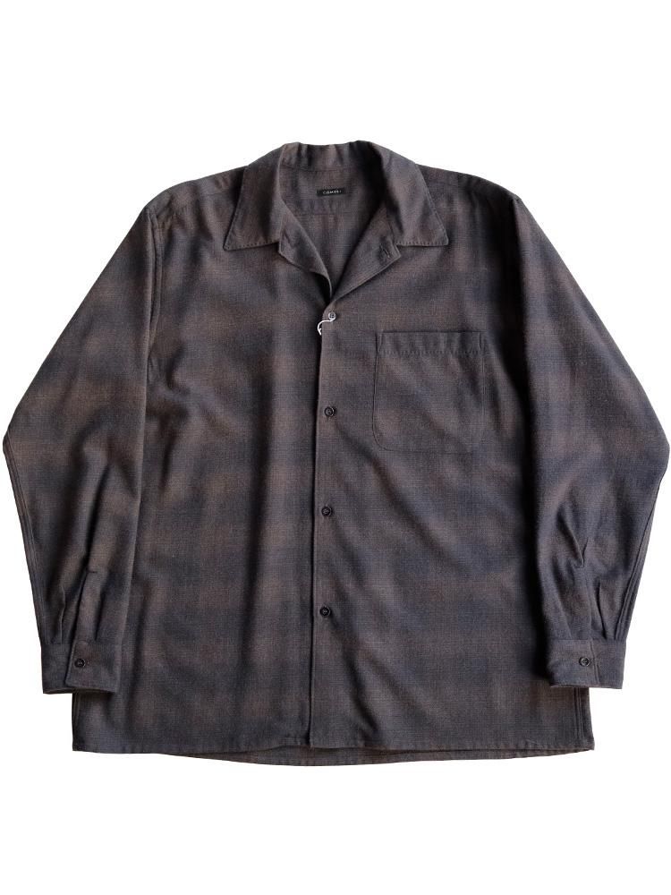 COMOLI / ウールチェックオープンカラーシャツ (BROWN) - TROUPE ONLINE SHOP - COMOLI AURALEE  Graphpaper NEAT Hender Scheme 通販