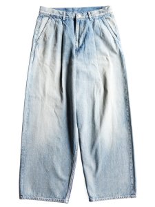 Graphpaper / SELVAGE DENIM TWO TUCK PANTS (LIGHT FADE)