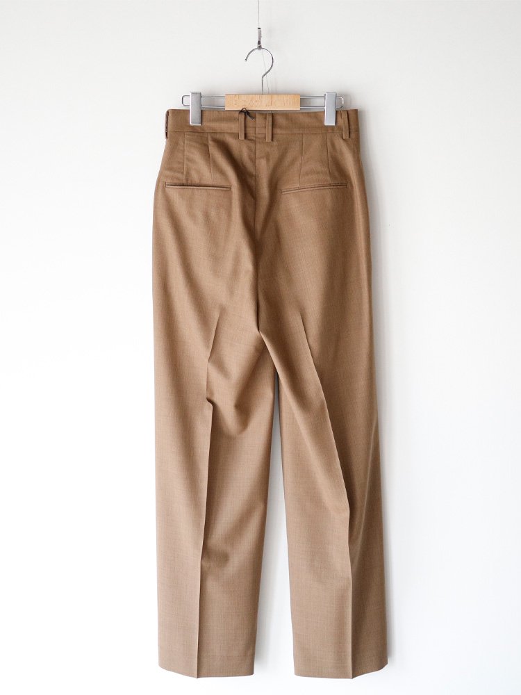 AURALEE TROPICAL WOOL SLACKS TOP BROWN - スラックス