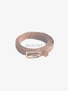 HEUGN / "NUBUCK JOSH" LEATHER MESH BELT (BROWN)