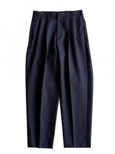 HEUGN / "GEORGE" 2-PLEATS WIDE TROUSERS (NAVY)