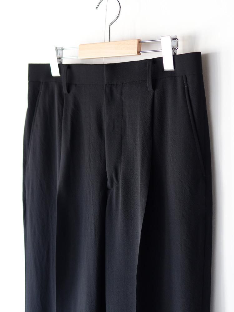 【AURALEE men's】HARD TWIST WOOL VIYELLA SLACKS (BLACK) - TROUPE ONLINE