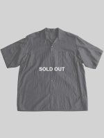 【COMOLI】ウールシルク半袖オープンカラーシャツ（CHARCOAL）