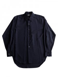 HEUGN / "ALAN" WOOL ONE-PIECE COLLAR SHIRT (NAVY)