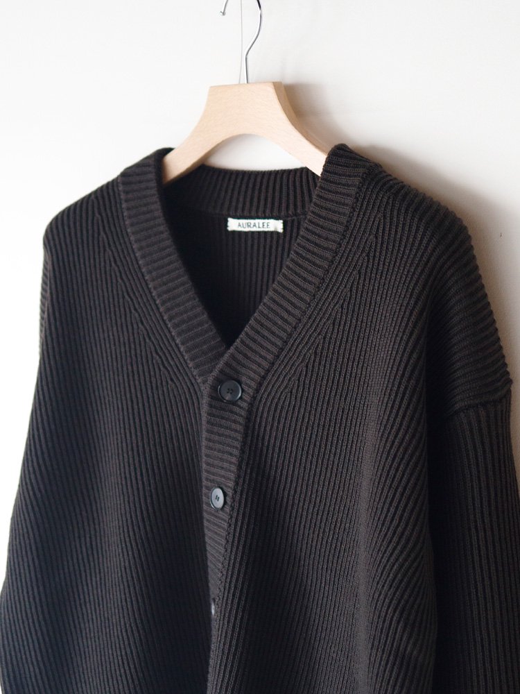 AURALEE men's / FRENCH MERINO RIB KNIT CARDIGAN (DARK BROWN) - TROUPE  ONLINE SHOP - COMOLI AURALEE Graphpaper NEAT Hender Scheme 通販