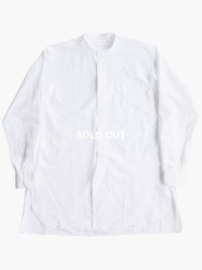 【COMOLI women's】バンドカラーシャツ (WHITE)