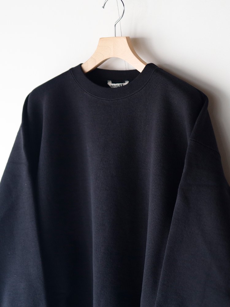 AURALEE men's / HEAVY BD SWEAT P/O (BLACK) - TROUPE ONLINE SHOP