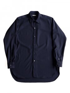 HEUGN / "JAMES" WOOL REGULAR COLLAR SHIRT (NAVY)