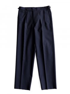 HEUGN / "AARON" 2-PLEATS TAPERED TROUSERS (NAVY)