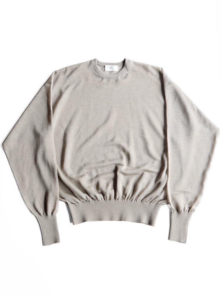 HERILL / RAMIE HIGH GAUGE CREW NECK (BEIGE) - TROUPE ONLINE SHOP 