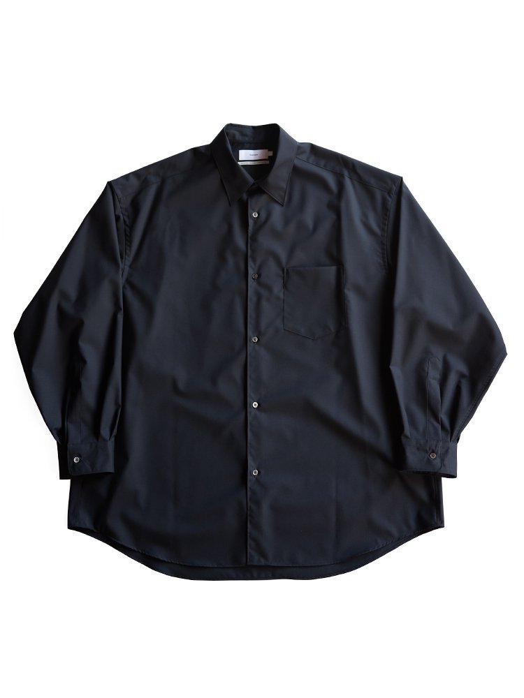 Graphpaper / FINE WOOL TROPICAL OVERSIZED REGULAR COLLAR SHIRT (BLACK) -  TROUPE ONLINE SHOP - COMOLI AURALEE Graphpaper NEAT Hender Scheme 通販