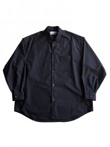 Graphpaper / FINE WOOL TROPICAL OVERSIZED REGULAR COLLAR SHIRT (BLACK)