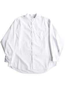 Graphpaper / BROAD L/S OVERSIZED BAND COLLAR SHIRT (WHITE)