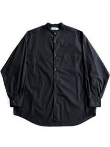 Graphpaper / BROAD L/S OVERSIZED BAND COLLAR SHIRT (BLACK)