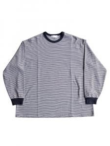 Graphpaper / NARROW BORDER L/S TEE (NAVYWHITE)