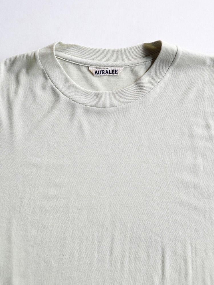 AURALEE men's / SUPER SOFT WOOL JERSEY TEE (LIGHT GREEN