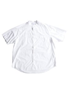 Graphpaper / BROAD S/S OVERSIZED BAND COLLAR SHIRT (WHITE)