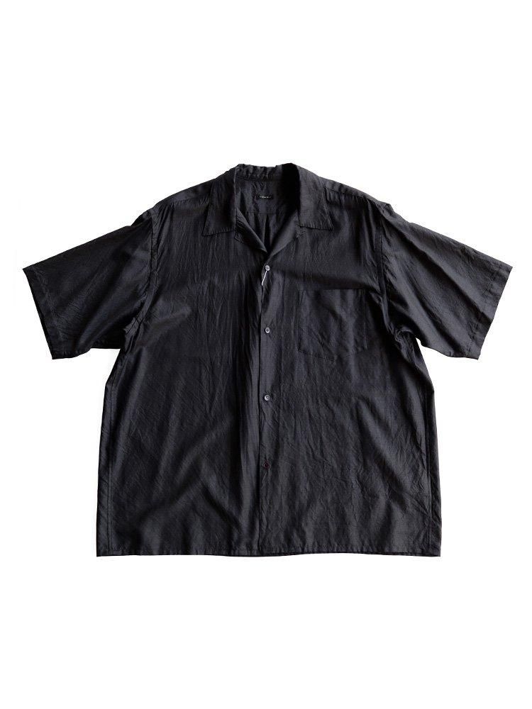 COMOLI / ウールシルク半袖オープンカラーシャツ (CHARCOAL) - TROUPE 