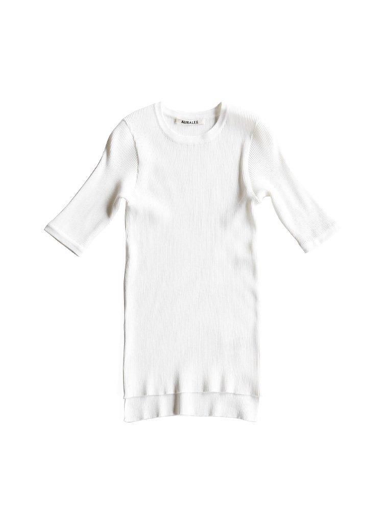 AURALEE】 GIZA HIGH GAUGE RIB KNIT POLO / HARD TWIST WOOL