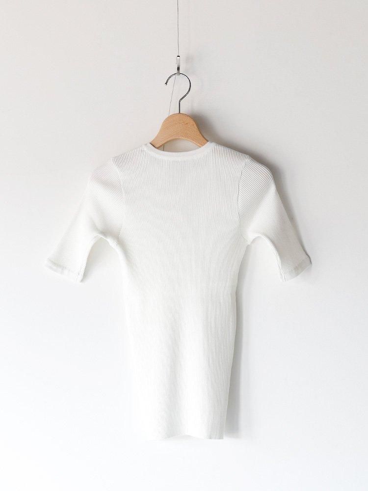 AURALEE women's / GIZA HIGH GAUGE RIB KNIT TEE (WHITE