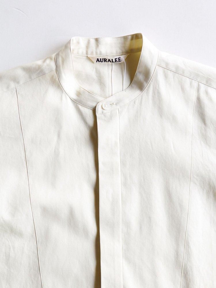 AURALEE women's / WASHED FINX TWILL HALF SLEEVED P/O SHIRT