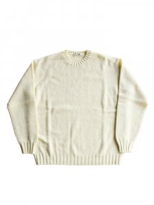 AURALEE men's / SHETLAND WOOL CASHMERE KNIT P/O (LIGHT YELLOW)