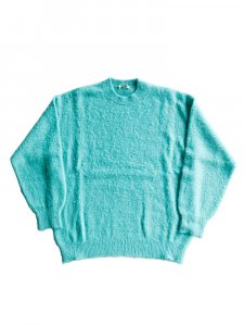 AURALEE men's / BRUSHED WOOL CASHMERE SILK KNIT P/O (AQUA GREEN)