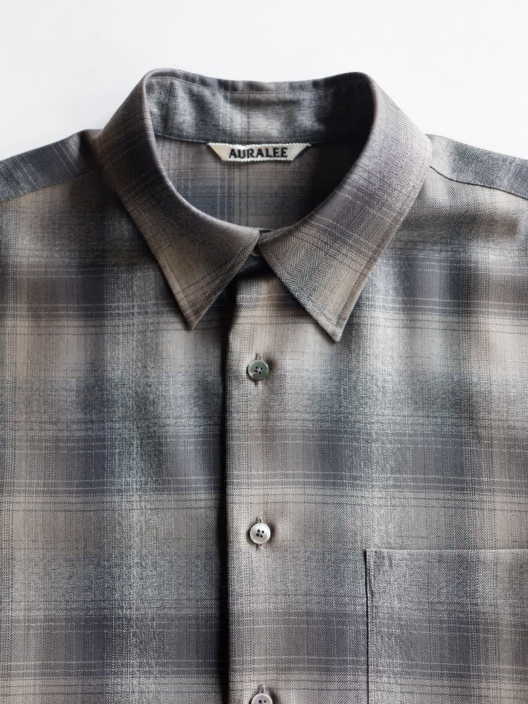 AURALEE men's / SUPER LIGHT WOOL CHECK SHIRTS (CHARCOAL GRAY CHECK) -  TROUPE ONLINE SHOP - COMOLI AURALEE Graphpaper NEAT Hender Scheme 通販