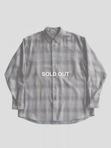 AURALEE men's / SUPER LIGHT WOOL CHECK SHIRTS (CHARCOAL GRAY CHECK)