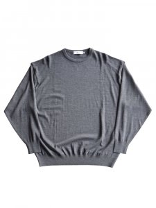 Graphpaper / HIGH GAUGE L/S CREW NECK KNIT (GRAY)