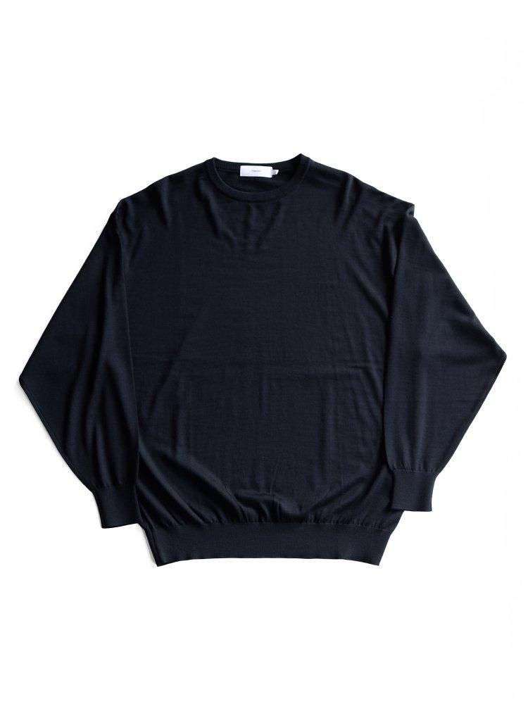 Graphpaper / HIGH GAUGE L/S CREW NECK KNIT (BLACK) - TROUPE