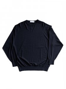 Graphpaper / HIGH GAUGE L/S CREW NECK KNIT (BLACK)