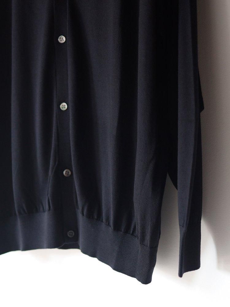 Graphpaper / HIGH GAUGE L/S KNIT CARDIGAN (BLACK) - TROUPE