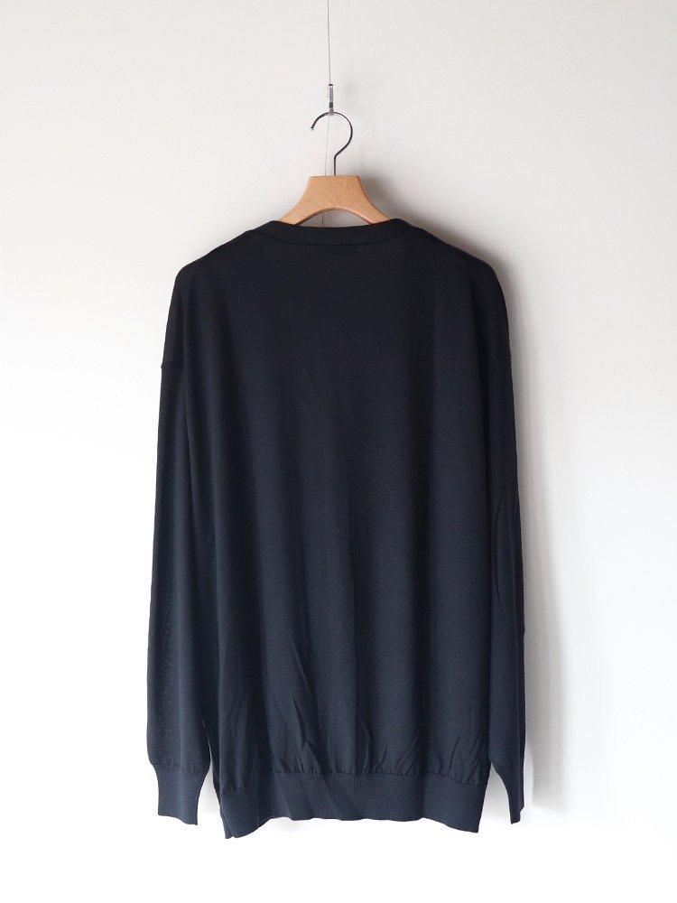 Graphpaper / HIGH GAUGE L/S KNIT CARDIGAN (BLACK) - TROUPE