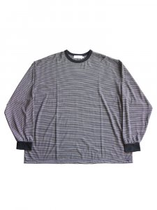 Graphpaper / WOOL BORDER L/S TEE (BLACKWHITE)