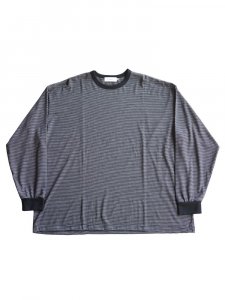 Graphpaper / WOOL BORDER L/S TEE (BLACKGRAY)